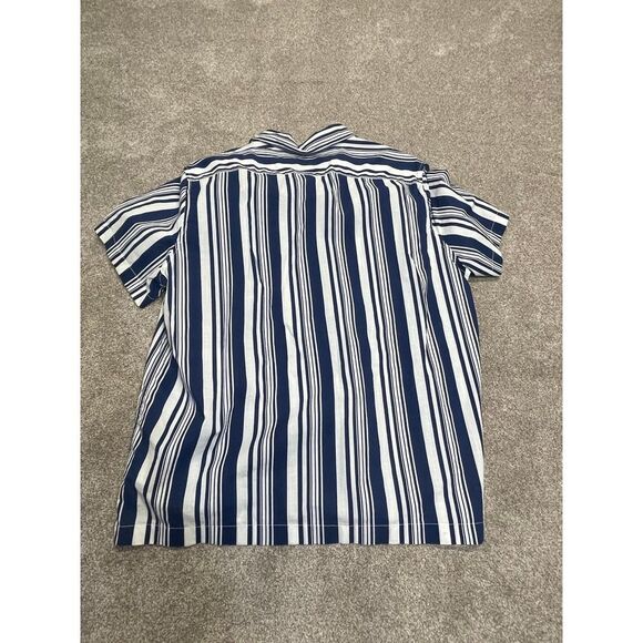 J.crew button up shirt mens sz X-Large blue pinstripes short sleeve top nwt - Picture 3 of 12